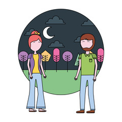 couple standing together in the outdoors