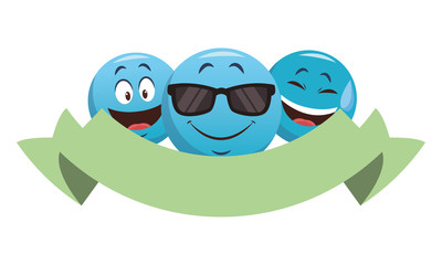 Chat emoticons with ribbon banner