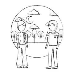 couple standing together in the outdoors