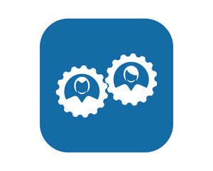 gear person avatar figure silhouette profile image vector icon logo