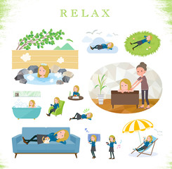 Fototapeta premium flat type school girl White_relax