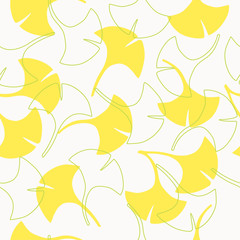 Obraz premium Seamless pattern of ginkgo leaves