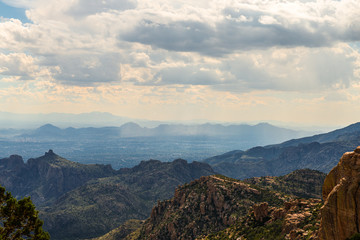 Fototapeta na wymiar Mt. Lemmon in Tucson Arizona with storms in the distance