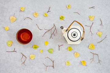 Warm tea on a cool autumn day