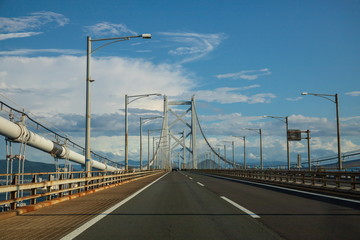  Seto Ohashi Bridge (suspension bridge) in seto inland sea,shikoku,japan