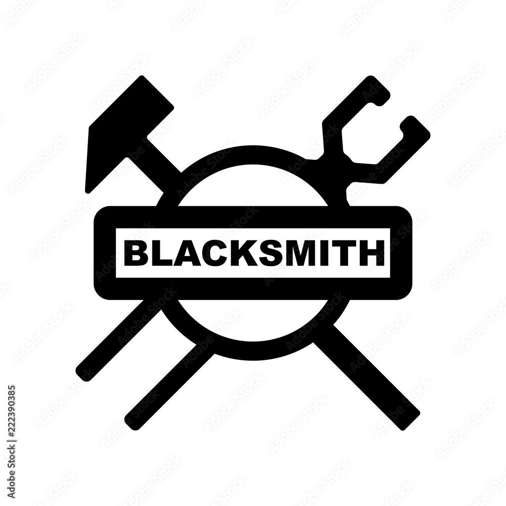 Wall mural blacksmith logo. industry icon. steel symbol. vector eps 08.