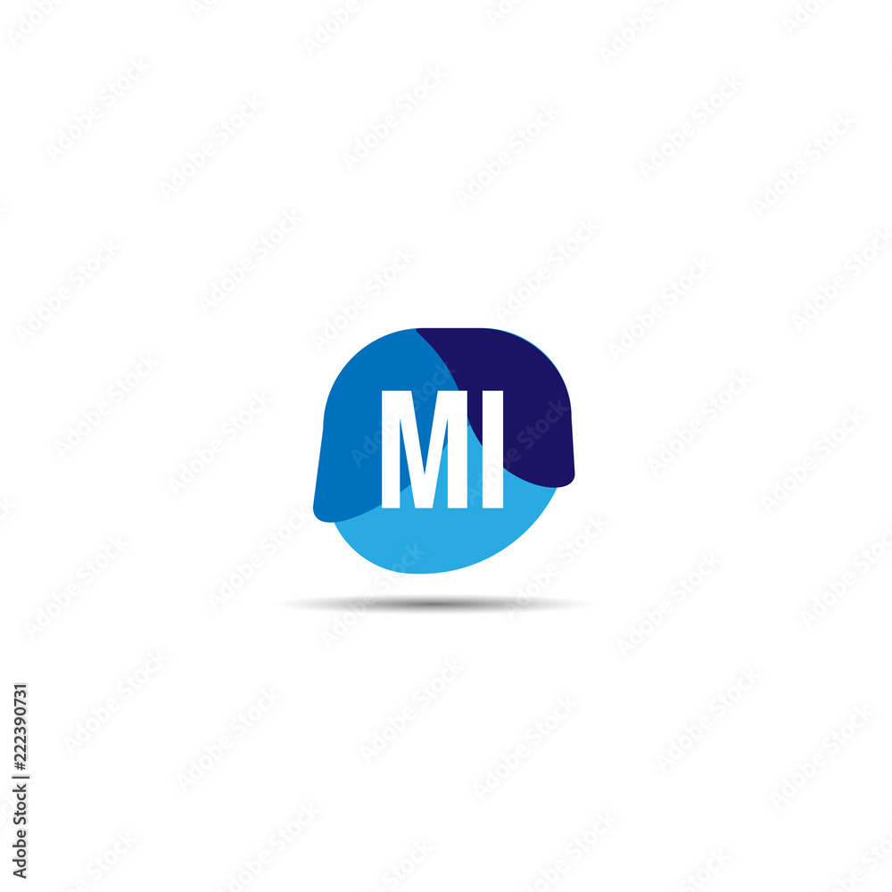 Wall mural initial letter mi logo template design