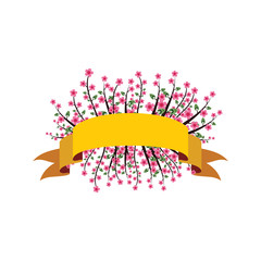 Sakura Flower Cherry Blossom Ribbon Banner Floral Decorative