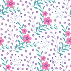 Floral Flower Seamless Pattern Wallpaper Background Wrap Illustration