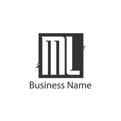 Initial Letter ML Logo Template Design