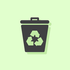 Recycle bin icon vector, trash icon and recycle icon with a green background, icon vector design