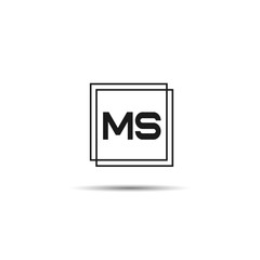 Initial Letter MS Logo Template Design