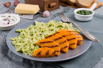 Roast slices of pumpkin