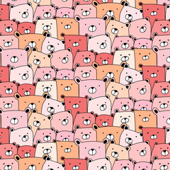 Cute Bear Pattern Background. vector background wallpaper.