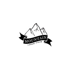 mountain logo design, illustration design wild adventure in the mountains