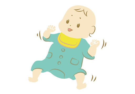 仰向けで喜ぶ赤ちゃんのイラスト Stock Vector Adobe Stock