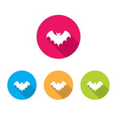 Bat Icons With Long Shadow