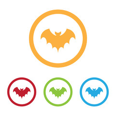Colorful Bat Icons With Rings