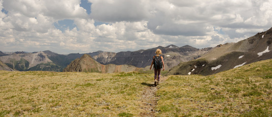 A hiker along the trail