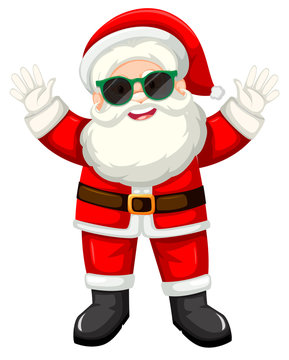 Happy santa with sunglasses