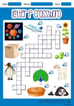 Letter P crossword concept