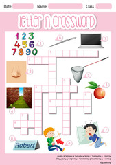 Letter N crossword concept