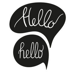 Bubble with hello quote. Hand drawn lettering. Vector illustration. © Evgeniia Andronova