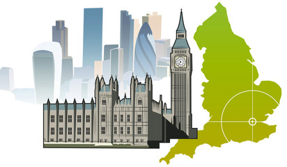 Obraz premium London Vector Composition