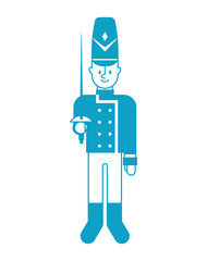 Toy soldier Guardsman plaything isolated. Vector illustration.
