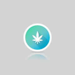 Modern Round Cannabis Leaf Icon