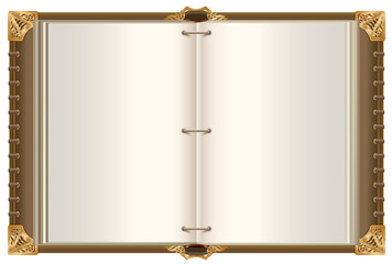 Fototapeta premium Template retro open magic book with empty pages