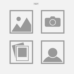 Set of photo icon or image icon. Vector.