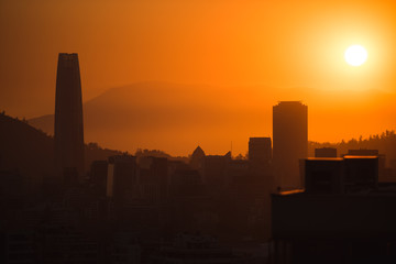 Sunset at Santiago de Chile