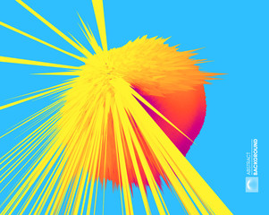 Background with exploding rays. Abstract vector illustration with dynamic effect. Cover design template. Can be used for advertising, marketing and presentation.