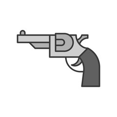 revolver handgun, police related icon editable stroke