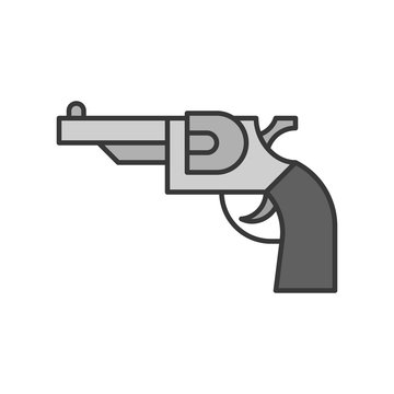 revolver handgun, police related icon editable stroke