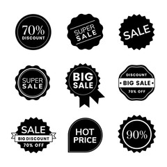 Set of promotion badge vectors