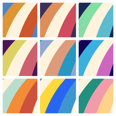 Set of colorful retro print backgrounds