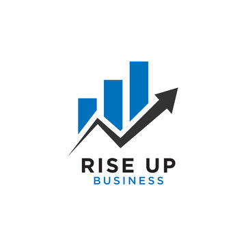 Rising up statistic bar business consulting logo