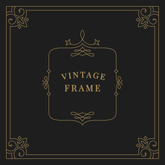 Flourishes vintage ornament frame illustration