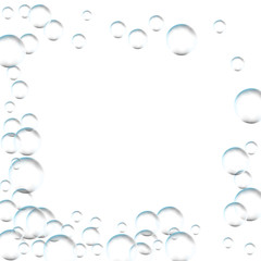 Frame for processing of transparent bubbles. Background of air bubbles