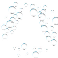 Frame for processing of transparent bubbles. Background of air bubbles