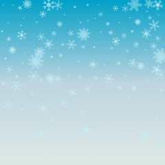 Naklejka na ściany i meble Winter blue background with snowflakes. Vector Illustration.