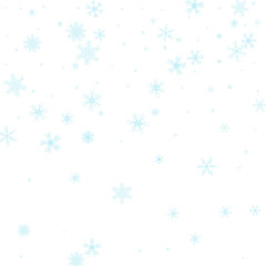 Falling snowflakes on white background. Winter Vector