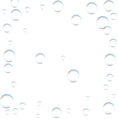 Underwater fizzing air bubbles on white background. Fizzy sparkles in water, sea, aquarium, ocean. Effervescent drink. Undersea vector texture.