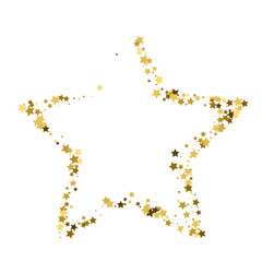 Golden star vector banner. Simple form. Template , card, vip, exclusive, certificate, gift luxury privilege voucher store present shopping