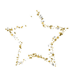 3d Golden star vector banner. Simple form. Template , card, vip, exclusive, certificate, gift luxury privilege voucher store present shopping