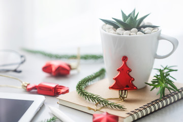 An Arrangement of Christmas Decorations. Christmas background.