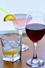 glass of wine on a white background