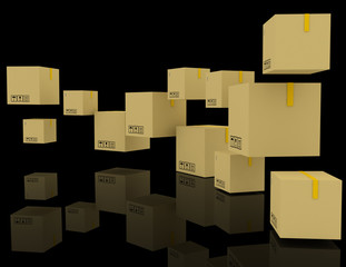 Creative abstract shipping concept 3d